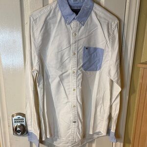 Tommy Hilfiger White Shirt with Blue Accents
